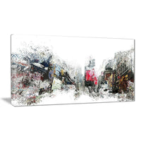 Designart – Art imprimé sur toile, paysage urbain de la ville qui ne dort jamais, (PT3309-32-16)-Impression