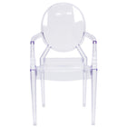 Flash Furniture – Chaise Ghost avec accoudoirs, fini cristal transparent -Chaise d'appoint de style classique