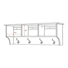 Prepacâ – Étagère à crochets pour vestibule Sonoma, 48 x 11 1/2 po, blanc-Nombre de crochets : 4