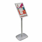 Azar Displays – Présentoir de plancher à cadre incliné, 11 x 17 po (300242-SLV)-Dimensions : 11 x 17 po