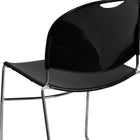 Flash Furniture - Chaise ultra-compacte empilable noire de la série HERCULES avec cadre chromé-Matériel polypropylène avec résistance à la décoloration