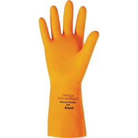 Ansell - Gants robustes de série 208, orange, taille M/8, 13 po L, latex de caoutchouc, doublure intérieure floquée, 29 mil, 24 -Style de manchette : droit