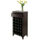 Winsome – Armoire à vin modulaire Ancona avec tiroir, peut contenir 24 bouteilles, expresso-Fait de bois massif et composite