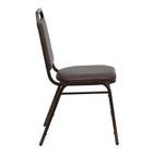 Flash Furniture – Chaise banquet empilable HERCULES à dossier trapèze, siège 1,5 po, cuivré, vinyle brun (FDBHF2BN)-S'empile jusqu'à 10 chaises de hauteur