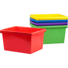 Storex bac de rangement scolaire - 4 gallons (15L) - couleurs assorties - paquet de 6-poignées avant et arrière pour faciliter la préhension, même avec les petites mains
