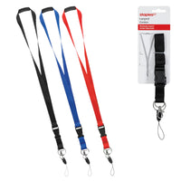 Staples - Cordon - Attache détachable - Couleurs assorties-Polyester durable avec fermoir en plastique et boucle amovible ; clip en métal et porte-clés