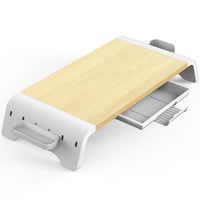 Fenge - Support d'écran avec tiroir 20,5 po Organisateur de bureau+2 fentes de rangement amovibles - Support pour téléphone-Support de moniteur sans montage avec tiroir et support de telephone