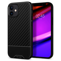 Étui Spigen Core Armor pour iPhone 12 - Noir Mat-Certifié Mil-Grade avec la technologie Air Cushion.