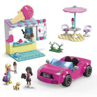 MEGA - Barbie Ensemble de jeu de construction convertible et stand de glaces - 225 pièces-L'ensemble comprend une décapotable rose à construire et un stand de glaces avec des détails intérieurs et une promenade