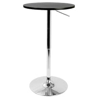 Nicer Furniture - table de bar à hauteur réglable de 24 po - base chromée-Une table légère et polyvalente qui peut s'adapter à différents environnements : bars, bistros, restaurants et lieux événementiels