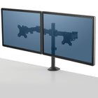 Fellowes Bras doubles écrans Reflex-Configurez vos moniteurs facilement avec des plaques VESA détachables; capacité de 2 moniteurs jusqu’à 27 po et 17.6 lb.