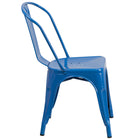 Flash Furniture – Chaise empilable pour l’intérieur et l’extérieur, métal, bleu (CH31230BL)-S'empile jusqu'à 8 chaises de hauteur