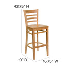 Flash Furniture – Tabouret de bar xUW05BARNAT, naturel-Appui - pieds