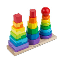 Melissa & Doug Jouet pour tout-petit empileur géométrique, années préscolaires-Un excellent moyen pour les petits enfants d'apprendre la reconnaissance des couleurs et des formes