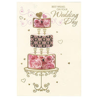 Rosedale – Cartes de souhaits et enveloppes, Best Wishes On Your Wedding Day, 5 1/2 x 8 po, 12/paquet (18014)-Imprimées sur papier cartonné non couché de haute qualité