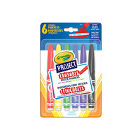 Crayola Marqueurs d'Affiches Effaçables Project - 6 Couleurs Assorties-JEU DE 6 MARQUEURS POUR AFFICHES EFFAÇABLES CRAYOLA PROJECT : L'ensemble comprend des marqueurs pour affiches effaçables dans les teintes de rouge, jaune, vert, bleu, violet et noir.