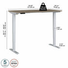 Bureau assis-debout à hauteur réglable 72 po x 30 po Move 40 Series de Bush Business Furniture - hickory moderne/gris métallique-Le piètement d’acier soudé de calibre 16 offre une excellente solidité structurelle avec un poids supporté pouvant atteindre 176 lb