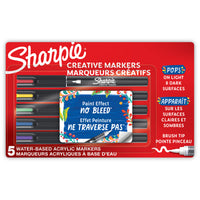 Sharpie - Marqueurs Creative - pointe pinceau - couleurs variées - Paquet de 5-Pointe pinceau