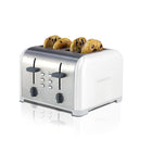 Kenmore - Grille-pain à 4 tranches avec commandes doubles - Blanc-Fonctions de decongelation et de bagel integrees