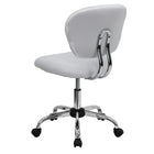 Flash Furniture - Fauteuil fonctionnel sans accoudoirs, WA-2376-F-WHT-GG, mailles, dossier mi-hauteur, blanc-Siège et dossier rembourrés en maille