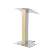 Urbann - Lutrin Y5 avec roulettes - aluminium et bois - naturel-Autoportant avec roulettes, discours