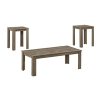 Monarch Specialties - 7912P Ens De Tables - 3Pcs/Taupe Fonce-15 haut. x 44 lar. x 22 prof. (po)