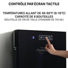 Koolatron - Cellier à vin thermoélectrique pour 8 bouteilles - Noir-Porte en vitre protégeant des rayons UV