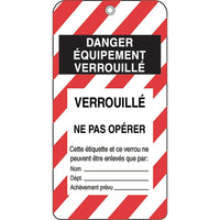 Honeywell - Étiquettes De Verrouillage, Plastique, 3po La X 5-3/4po H, Français, paquet de 50-Hauteur 5-3/4po