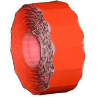 Meto – Étiquettes rouges fluorescentes 2026, 2 lignes, 1125/rouleau, 12 rouleaux/paq-Bords ondulés conçus pour attirer l’attention du client