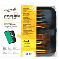 Mont Marte Ensemble portefeuille de pinceaux à poils mixes d'aquarelle - Paquet de 11-1