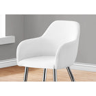 Monarch Specialties - 1190 Chaise - Simili-Cuir Blanc/Metal Chrome - Paquet de 2-Dimensions du produit: 33 pouces H x 17,50 pouces L x 23,5 pouces P; dimensions d'assise: 18.5 inches H x 17.75 inches L x 17.75 inches P