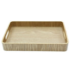 Cathay Importers - 14.5"W x 10"D x 2"H, rectangulaire plateau avec poignées,-Simple, design attrayant en finition marron clair