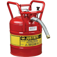 Justrite – D.O.T. AccuFlow – Canettes de sécurité, 1 x /4 x 17 1/4 po, rouge-Un support attaché au bec avec une vis de serrage facile à saisir empêche la libération de vapeur et de déversements pendant le transport