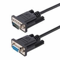 StarTech - RS232 Câble Série Null Modem de 3m - Noir-Le câble série DB9 mâle à femelle permet une connexion entre deux périphériques DTE offrant une configuration flexible de configuration de périphérique série