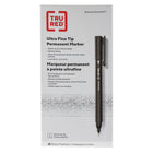 TRU-RED − Marqueurs permanents − pointe ultra fine − noir − paquet de 12-Encre qui marque la plupart des surfaces facilement et résiste à la décoloration