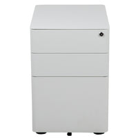 Flash Furniture Classeur à verrouillage Mobile à 3 tiroirs avec tiroir suspendu-blanc (HZCHPL01W)-Classeur blanc moderne à 3 tiroirs - Design mobile ergonomique