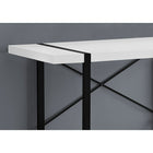 Monarch Specialties - 7313 Bureau 48 po L - Blanc/Metal Noir-La barre métallique en forme de X à l'arrière du bureau offre un soutien et ajoute une touche décorative