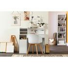 Table de bricolage avec huche Crea, Blanc solide de Meubles South Shore-Ce produit est fait en Amérique du Nord en Panneaux de particules laminés