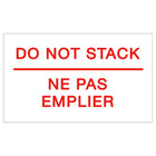 SPC - Étiquette 'Ne pas empiler' - 3po x5po - Rouge/Blanc - 500/rouleau-Impression blanc sur rouge