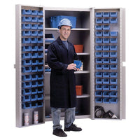 KLETON – Armoires à combinaison à portes creuses, 84 bacs, bleu-Robuste et entièrement soudée de calibre 16, armoire à combinaison bac/tablette