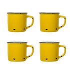 CTG Brands – Ensemble de tasses en céramique d'allure émail, jaune, paq./4-Emballage : ensemble de 4 tasses