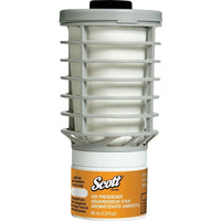 Scott Essential – Assainisseur d'air continu, parfum agrumes, bte/6 recharges -Formulé à partir de composés organiques naturels, d'agents tensioactifs de qualité alimentaire et d'eau purifiée. Non aérosol et ne contient pas d'agents propulseurs ni de COV ajoutés.