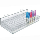 Azar Displays – 96 compartiments mascara/produits cosmétiques, panneau perforé/mural à lattes/comptoir, transp, 2/pqt (225596-2)-2 1/4 haut. x 10 1/4 larg. x 6 prof. (po)