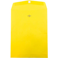 JAM Paper - Enveloppes ouvertes en papier avec fermeture à attache parisienne, 10 x 13 po, jaune, 100 par boîte-Jaune