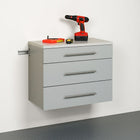 Prepac – Armoire de rangement de base à 3 tiroirs HangUps, gris-Capacité de charge totale : 120 lb (30 lb par tiroir/dessus)