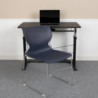 Flash Furniture - Chaise empilable marine à dossier complet de la série HERCULES, cadre enduit de poudre grise, paquet de 5-Garantie à vie limitée sur le cadre