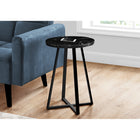 Monarch Specialties - 2179 Table D'Appoint - 22 po H/Marbre Noir/Metal Noir-Utilisez-le facilement comme table de collation ou table d'appoint de canape
