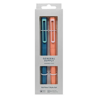 General Supply Goods + Co - Stylo gel hexagonal - 0,5 mm - noir - solides - paquet de 2  -Stylo gel