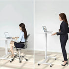 FitDesk - Bureau debout mobile réglable - Blanc-Peut supporter jusqu'à 18 livres