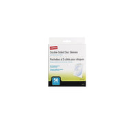 Staples - Porte-CD/DVD recto verso - Capacité de 2 disques - Transparent - Paquet de 50-Chaque enveloppe peut contenir 2 disques